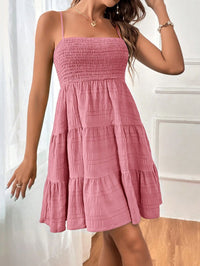 Women's Square-Neck Smocked Tiered Mini Dress - KaleaBoutique.com