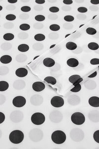 KaleaBoutique Stylish Polka Dot Mesh Long Sleeve Stand Neck Sheath Top - KaleaBoutique.com
