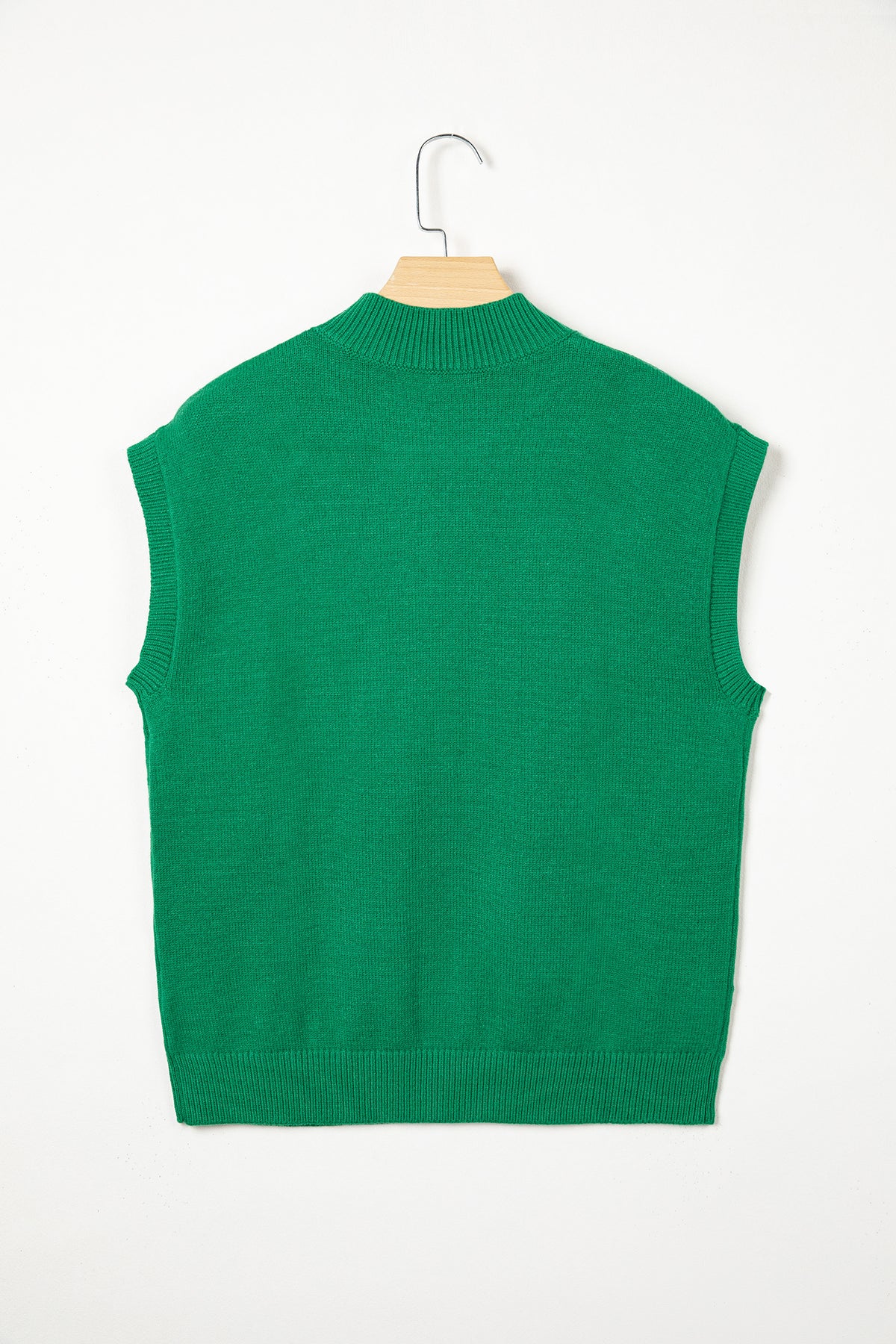 KaleaBoutique Comfortable Corded Horseshoes Ribbed Trim Mock Neck Short Sleeve Sweater - KaleaBoutique.com