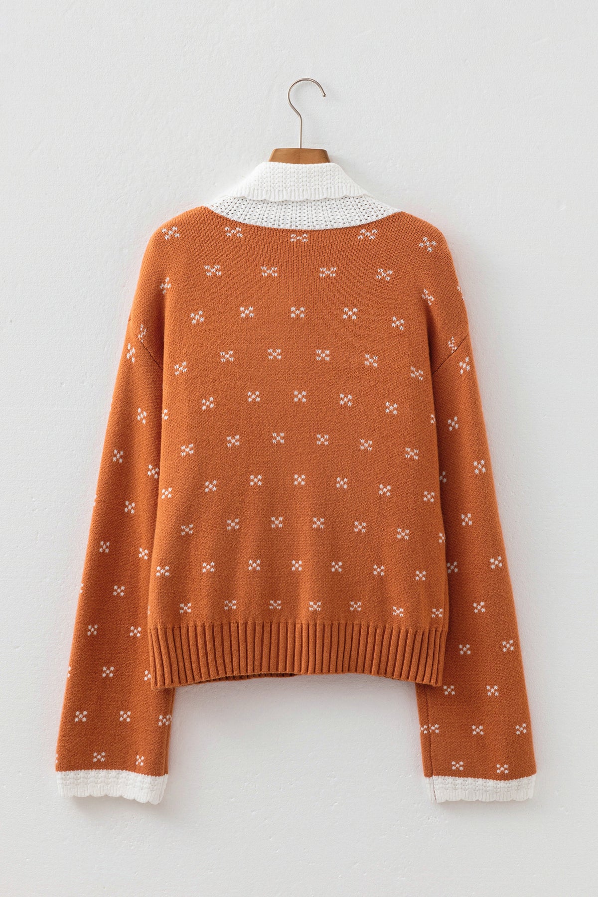 KaleaBoutique Stylish Peter Pan Collar Colorblock Long Sleeve Knitwear Cardigan - KaleaBoutique.com