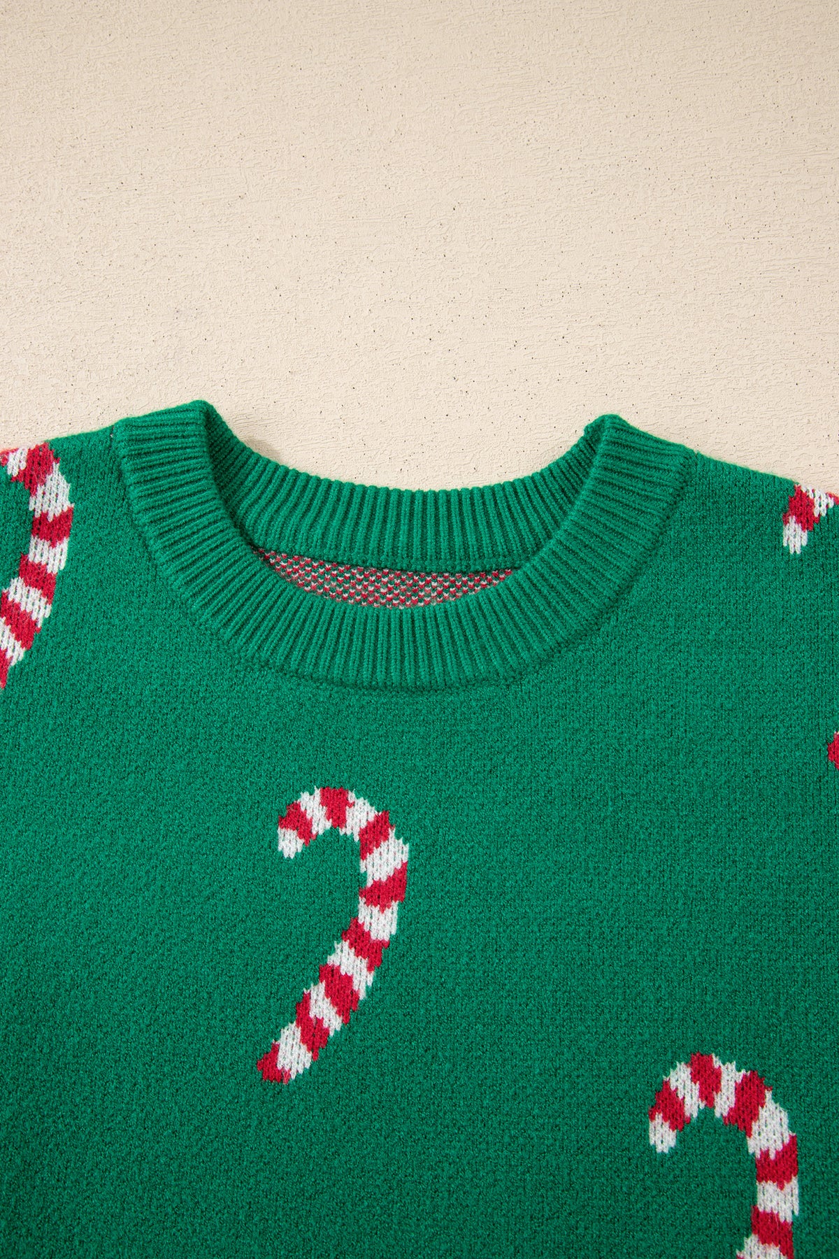 Christmas Candy Cane Holiday Drop Shoulder Sweater - KaleaBoutique.com