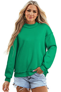 KaleaBoutique Comfortable Oversize Drop Shoulder Reversible Mock Neck Sweatshirt - KaleaBoutique.com