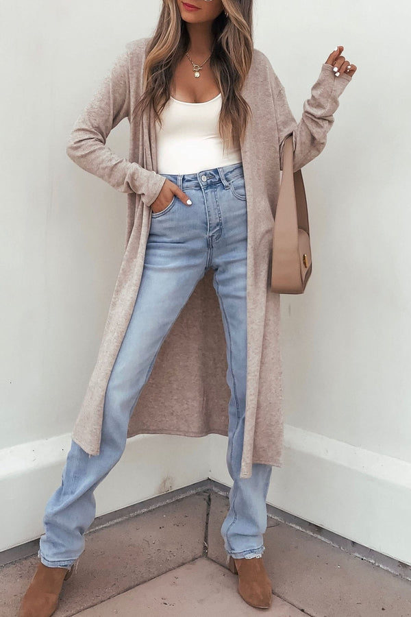 KaleaBoutique Stylish Solid Color Long Sleeve Casual Tunic Shift Cardigan - KaleaBoutique.com