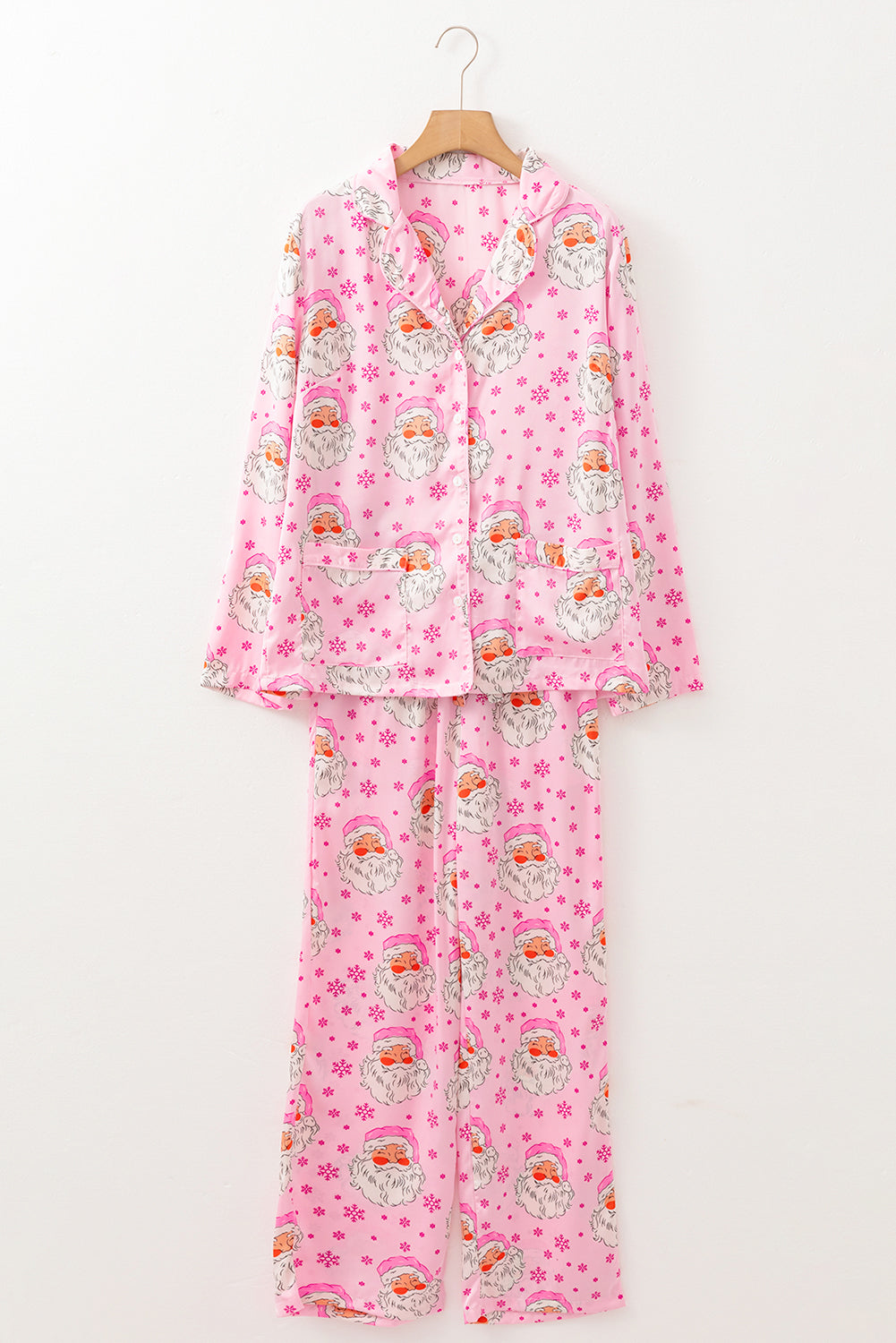 KaleaBoutique Comfortable Santa Claus Snowflake Long Sleeve Shirt Christmas Pajama Set - KaleaBoutique.com