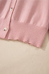 KaleaBoutique Stylish Textured Knit Pearl Beaded Button Up Cardigan - KaleaBoutique.com