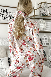 KaleaBoutique Comfortable Christmas Pattern Long Sleeve Shirt and Pants Pajama Set - KaleaBoutique.com