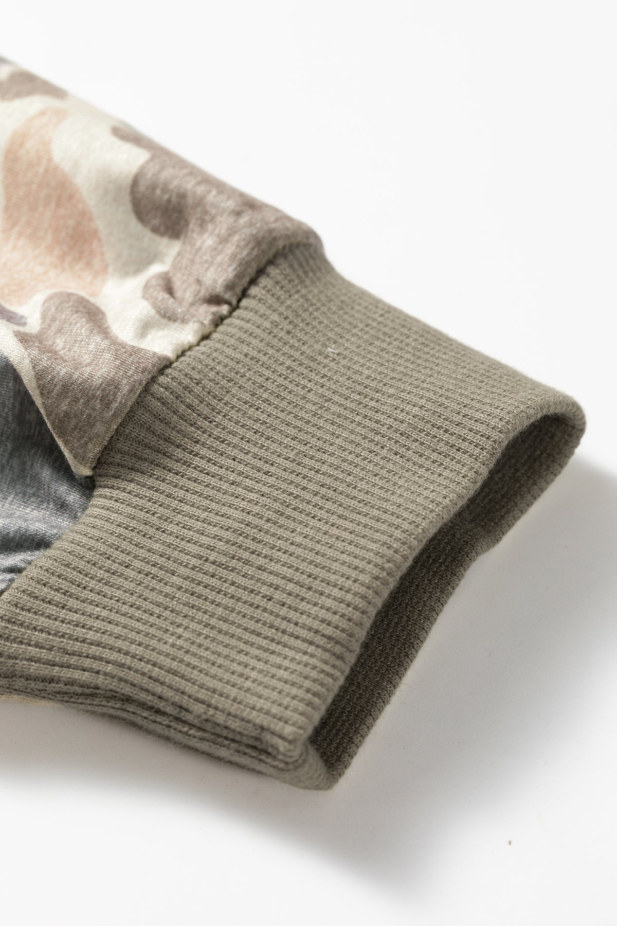 KaleaBoutique Stylish Camo Print Ribbed Trim Casual Pullover Sweatshirt - KaleaBoutique.com