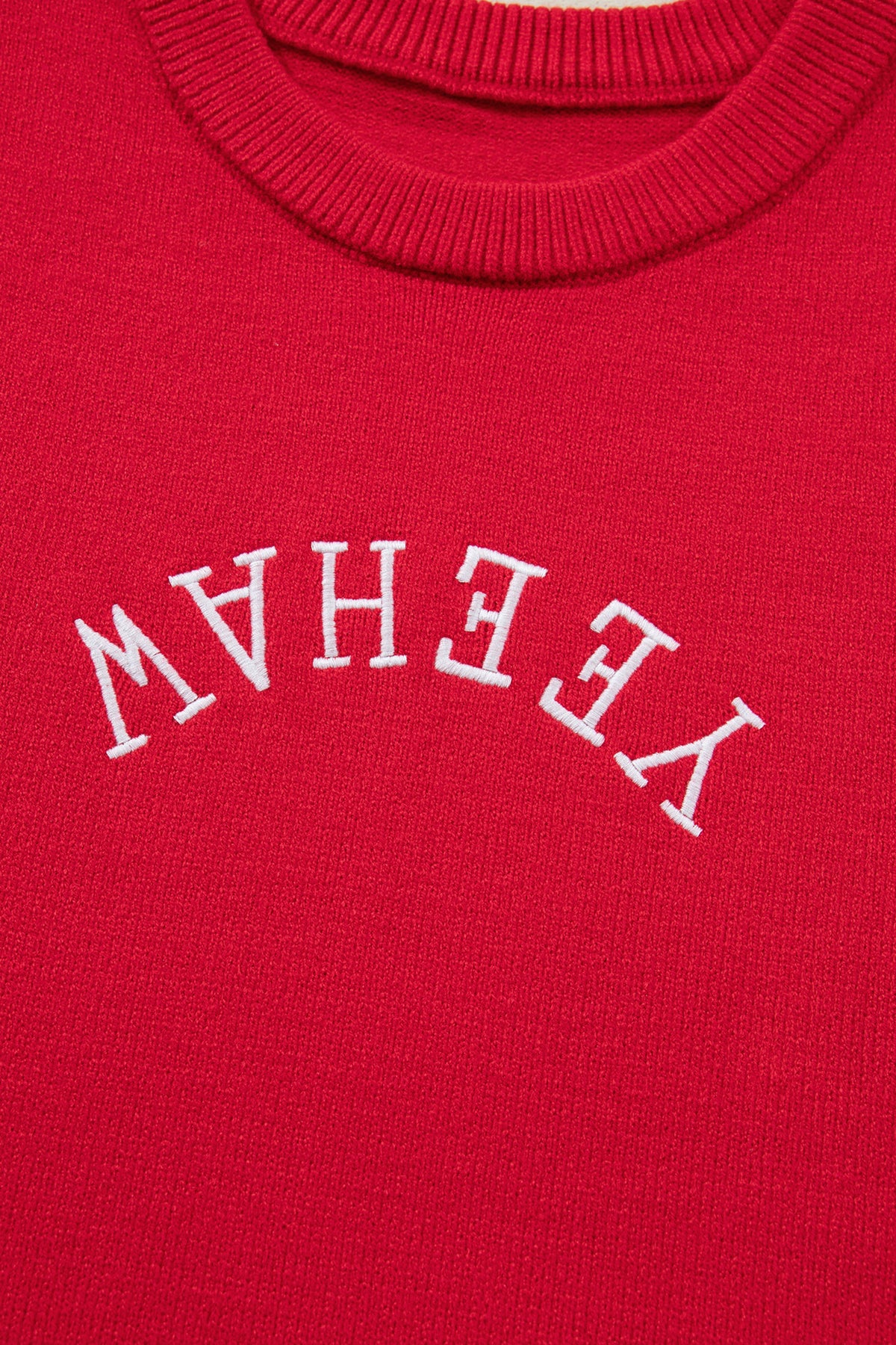 KaleaBoutique Stylish YEEHAW Embroidered Letter Loose Short Sleeve Sweater - KaleaBoutique.com