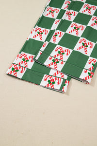 KaleaBoutique Stylish Holly Jolly Checkered Pattern 2pcs Long Pajama Set - KaleaBoutique.com