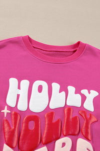 KaleaBoutique Christmas Holly Jolly Babe Graphic Oversized Sweatshirt - KaleaBoutique.com