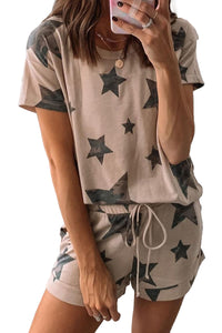 KaleaBoutique Stylish Camo Star Print Short Lounge Set - KaleaBoutique.com