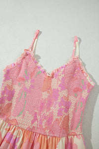 KaleaBoutique Comfortable Spaghetti Straps Floral Shirred High Waist Dress - KaleaBoutique.com
