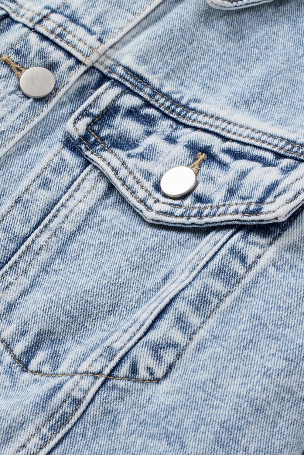 KaleaBoutieque Chic Lapel Distressed Raw Hem Buttons Denim Jacket - KaleaBoutique.com