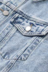 KaleaBoutieque Chic Lapel Distressed Raw Hem Buttons Denim Jacket - KaleaBoutique.com