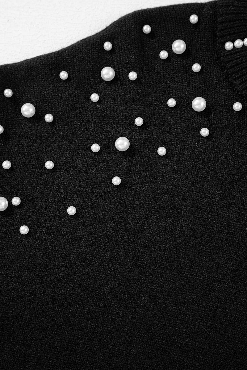 KaleaBoutique Pearled Drop Shoulder Round Neck Sweater - KaleaBoutique.com