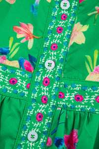 KaleaBoutique Beautiful Floral Print Contrast Trim Knotted Straps Midi Dress - KaleaBoutique.com