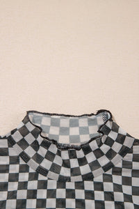 KaleaBoutique Stylish Plaid Stand Neck Long Sleeve Mesh Top - KaleaBoutique.com