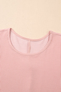 Corded Knit Crew Neck Puff Sleeve Shift Mini Dress - KaleaBoutique.com