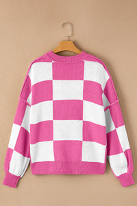 KaleaBoutique Checkered Bishop Sleeve Sweater - KaleaBoutique.com