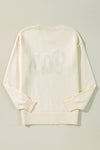 KaleaBoutique Boo Knitted Pattern Ribbed Edge Drop Shoulder Sweater - KaleaBoutique.com
