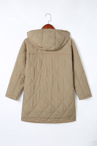 KaleaBoutique Stylish Quilted Snap Button Hooded Puffer Coat - KaleaBoutique.com