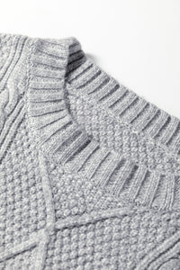 KaleaBoutique Comfortable Cable Knit Drop Shoulder Loose Fit Sweater Dress - KaleaBoutique.com