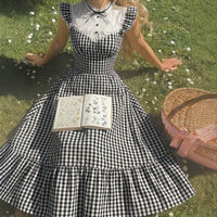 Women's Lace-Yoke Flutter-Sleeve Ruffle-Hem Midi Dress - KaleaBoutique.com