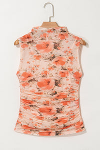 Mesh Floral Printed Slim Fit Tank Top - KaleaBoutique.com