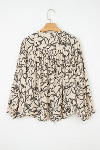 KaleaBoutique Stylish Floral Print Batwing Sleeve Buttoned Loose Fit Shirt - KaleaBoutique.com