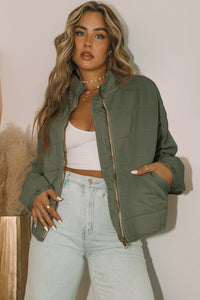 Zip-Up Pocket Quilted Jacket - KaleaBoutique.com