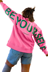 KaleaBoutique Stylish Slogan Print Round Neck Long Sleeve Sweatshirt - KaleaBoutique.com