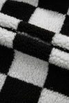KaleaBoutique Checkered Side Pockets Collared Buttoned Fleece Jacket - KaleaBoutique.com