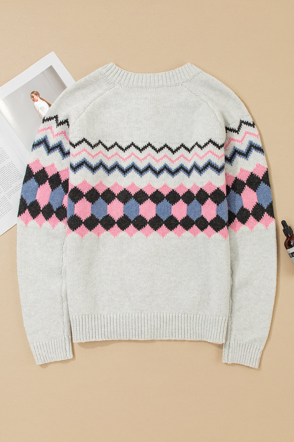 KaleaBoutique Stylish Geometric Button Up Sweater Cardigan - KaleaBoutique.com