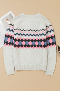 KaleaBoutique Stylish Geometric Button Up Sweater Cardigan - KaleaBoutique.com