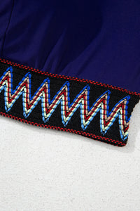 Embroidered Trim Wrap Tie Knot Plus Size High Waisted Bikini - KaleaBoutique.com