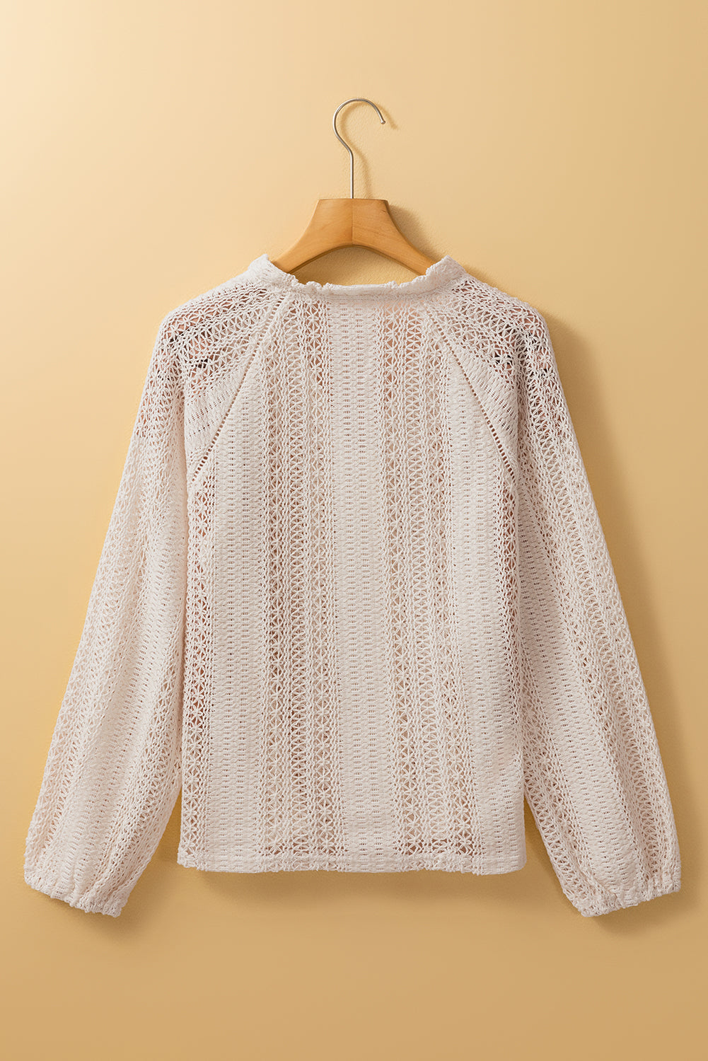 KaleaBoutique Lace Hollow out Puff Sleeve Button up Shirt - KaleaBoutique.com