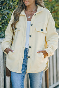 Turn Down Collar Buttoned Shirt Jacket - KaleaBoutique.com