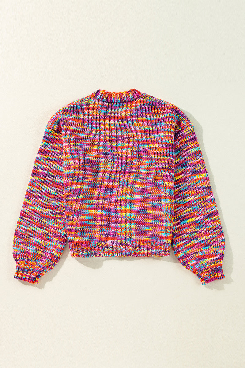 KaleaBoutique Stylish Confetti Drop Shoulder Open Front Cardigan - KaleaBoutique.com