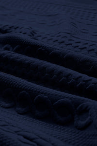 Cable Texture Puff Sleeve Loose Shacket - KaleaBoutique.com