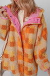 KaleaBoutique Checkered Sherpa Hooded Jacket - KaleaBoutique.com