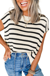 KaleaBoutique Stylish Side Slits Crewneck Short Sleeve Sweater Tee - KaleaBoutique.com