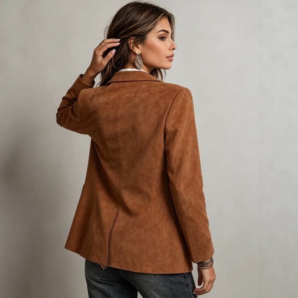 KaleaBoutique Women's Suede-Look Longline Blazer - KaleaBoutique.com