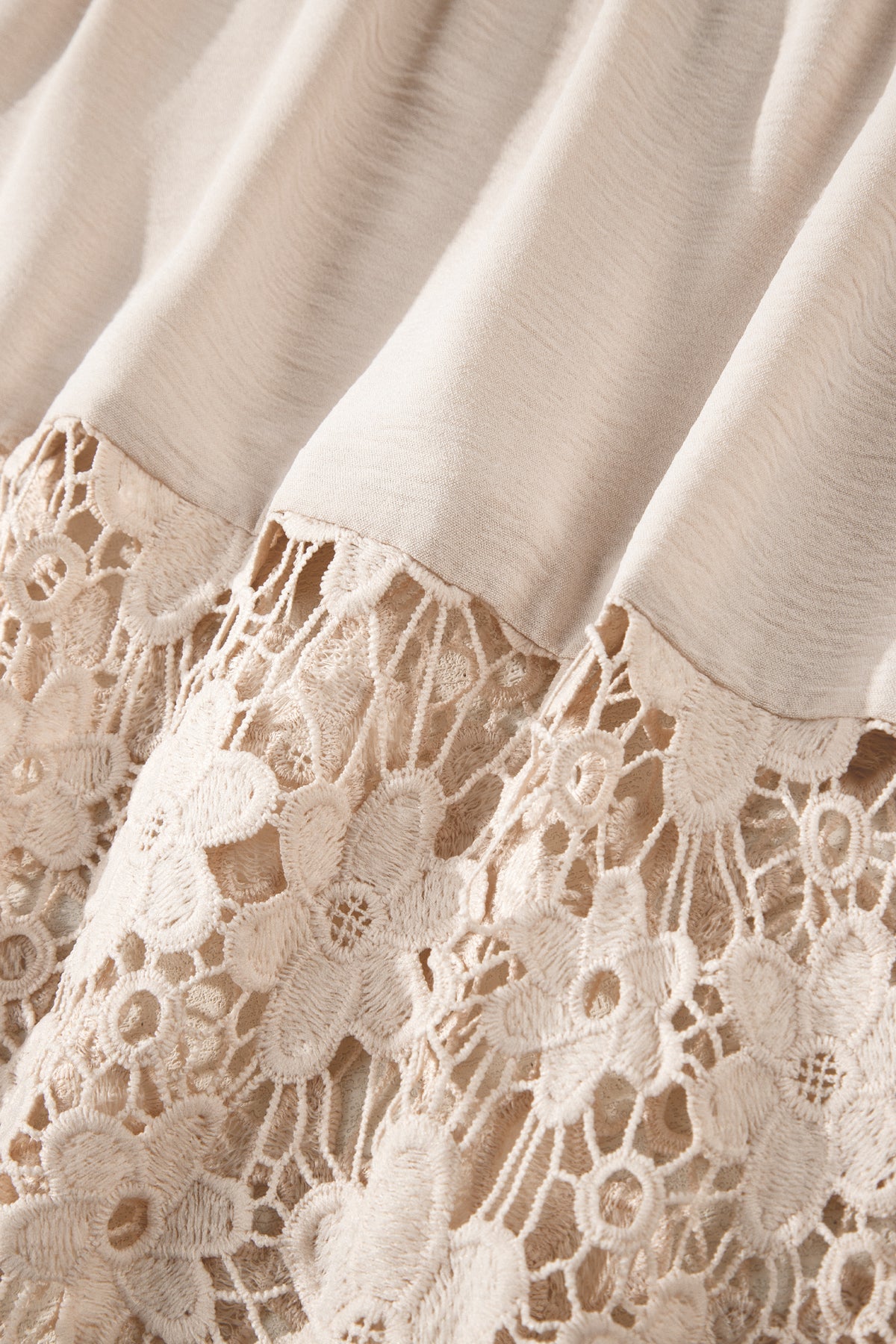 KaleaBoutique Stylish Sheer Hollowed Floral Lace Hem Patchwork Loose Halter Summer Dress - KaleaBoutique.com