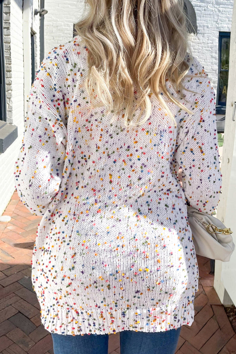 Confetti Rib Knit Long Sleeve Cardigan - KaleaBoutique.com