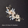 Abalone Flower Opal Gem Bridal Hairpiece, Wedding Floral Headpiece, Crystal Hair Clip and Bridal Earrings - KaleaBoutique.com