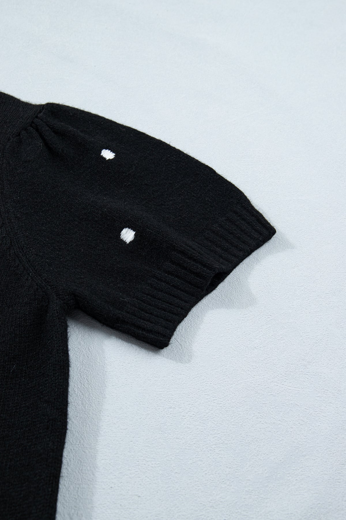 KaleaBoutique Comfortable Elegant Polka Dot Bubble Short Sleeve Sweater - KaleaBoutique.com
