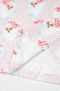 KaleaBoutique Comfortable Santa Claus Striped Print Loose Fit Two Piece Lounge Set - KaleaBoutique.com