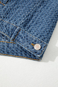 Double Flap Pocket Denim Textured Button Down Jacket - KaleaBoutique.com
