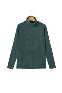 KaleaBoutique Comfortable High Neck Dropped Shoulder Long Sleeve Casual Top - KaleaBoutique.com