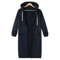 Women's Longline Full-Zip Hooded Sweatshirt with Pockets - KaleaBoutique.com